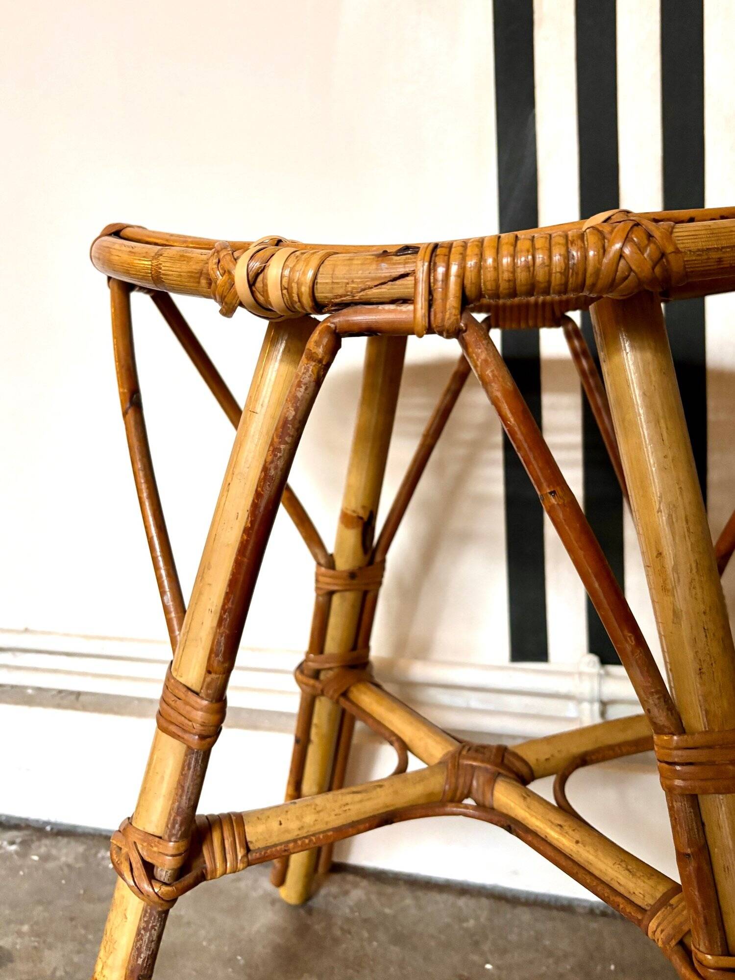 Rattan stool, 1960s-1970s