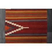 1970s Turkish Oushak Handmade Wool Cotton Orange Kilim Runner 72x252