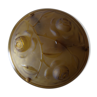 Suspension in glass red flowers decoration