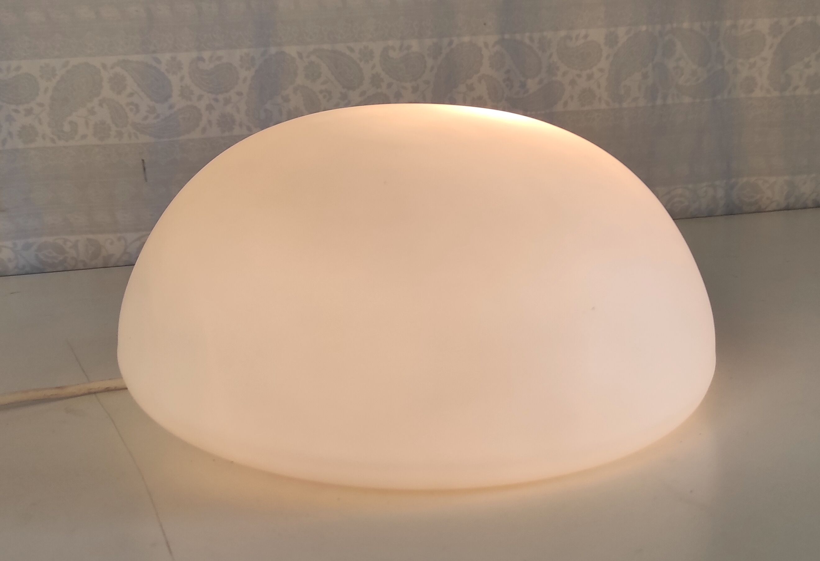 Ceiling lamp/wall lamp globe in sandblasted white glass – 70s/80s