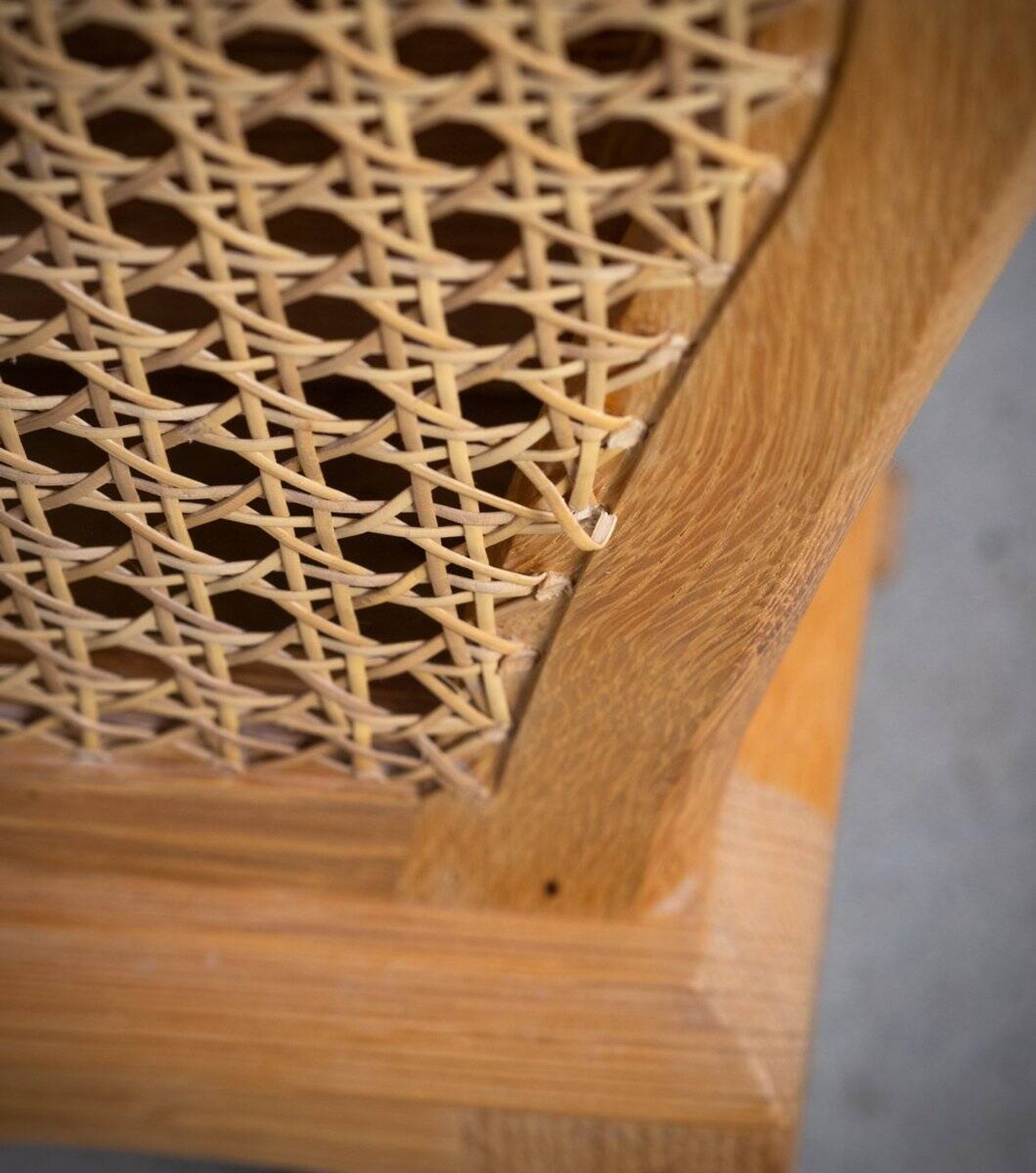 Magazine Rack in Oak and Rush, Denmark, 1960s