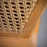 Magazine Rack in Oak and Rush, Denmark, 1960s