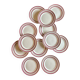 Set of 12 antique Gien red and gold dinner plates.