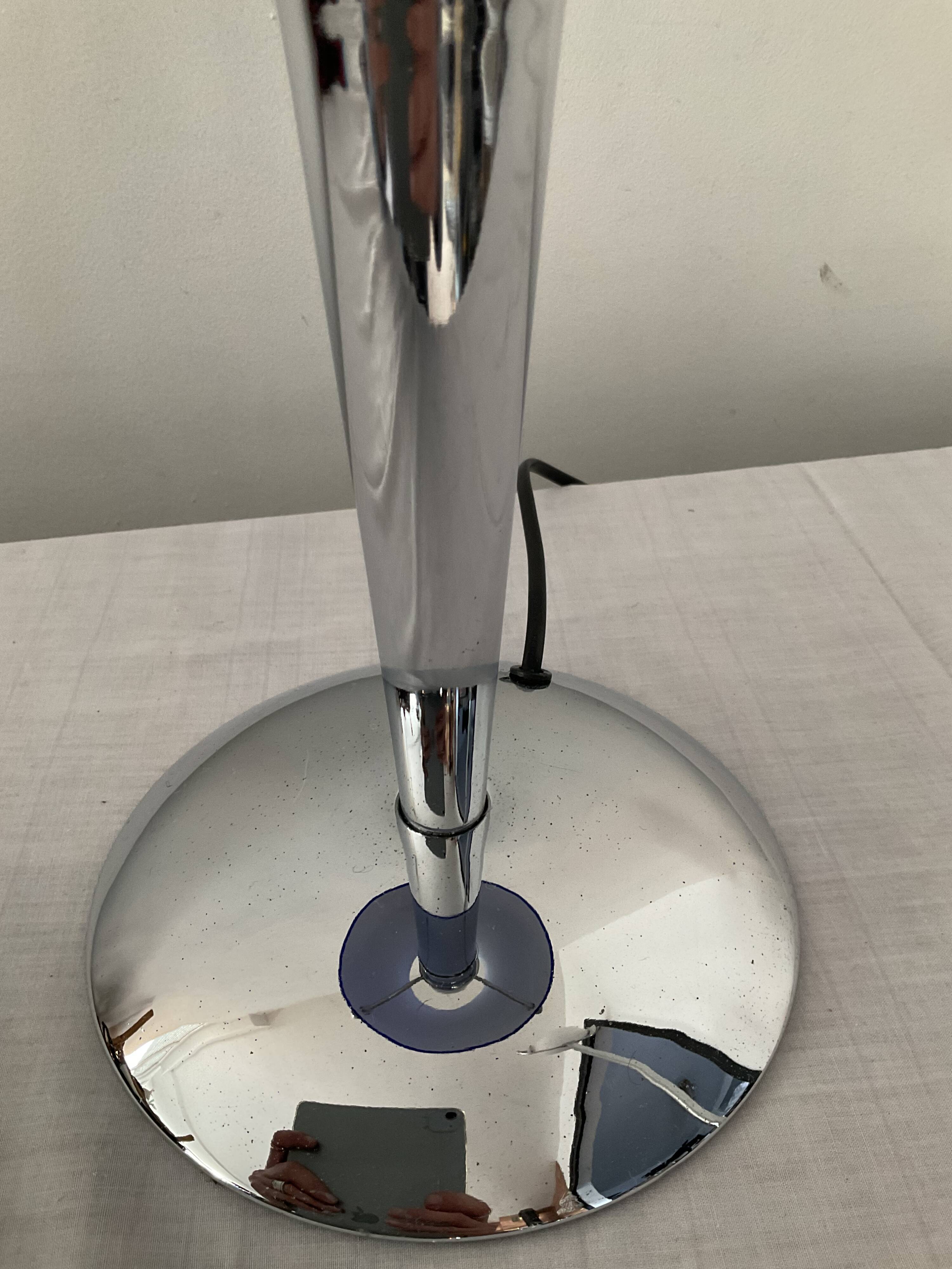 Design lamp in chromed metal and glass paste