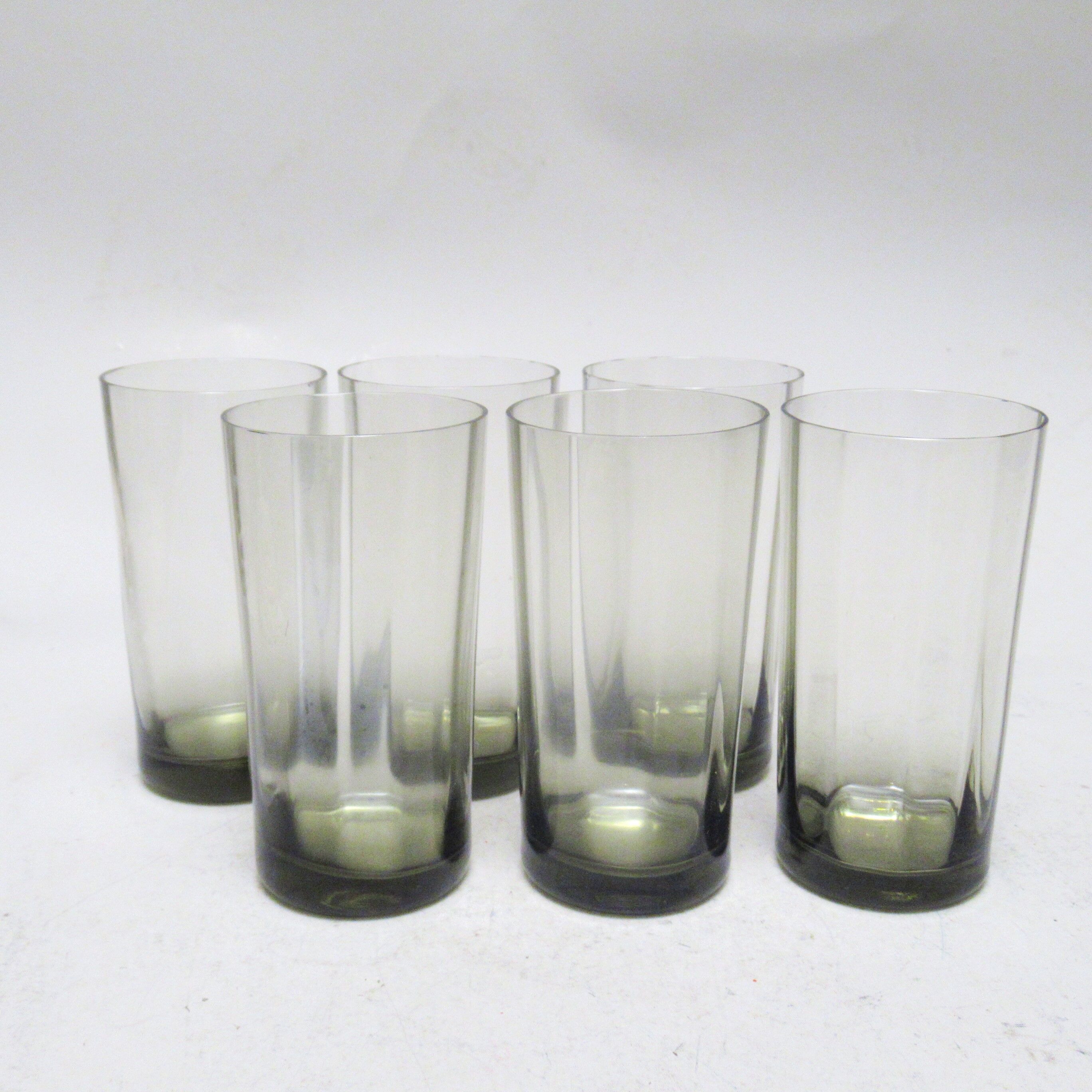 Set of 6 glasses in smoked glass 70s