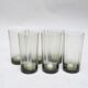 Set of 6 glasses in smoked glass 70s
