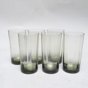 Set of 6 glasses in smoked glass 70s