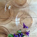 Set of 6 vintage Arcoroc rosaline soup plates
