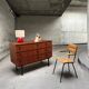 Vintage wood veneer chest of drawers 1960