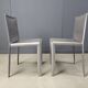 Grey leather dining chairs by Cattelan Italy, set of 8 - 1980s