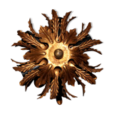 Banci firenze gilded flush mount italian wall lamp, 1960s