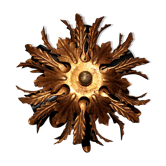 Banci firenze gilded flush mount italian wall lamp, 1960s