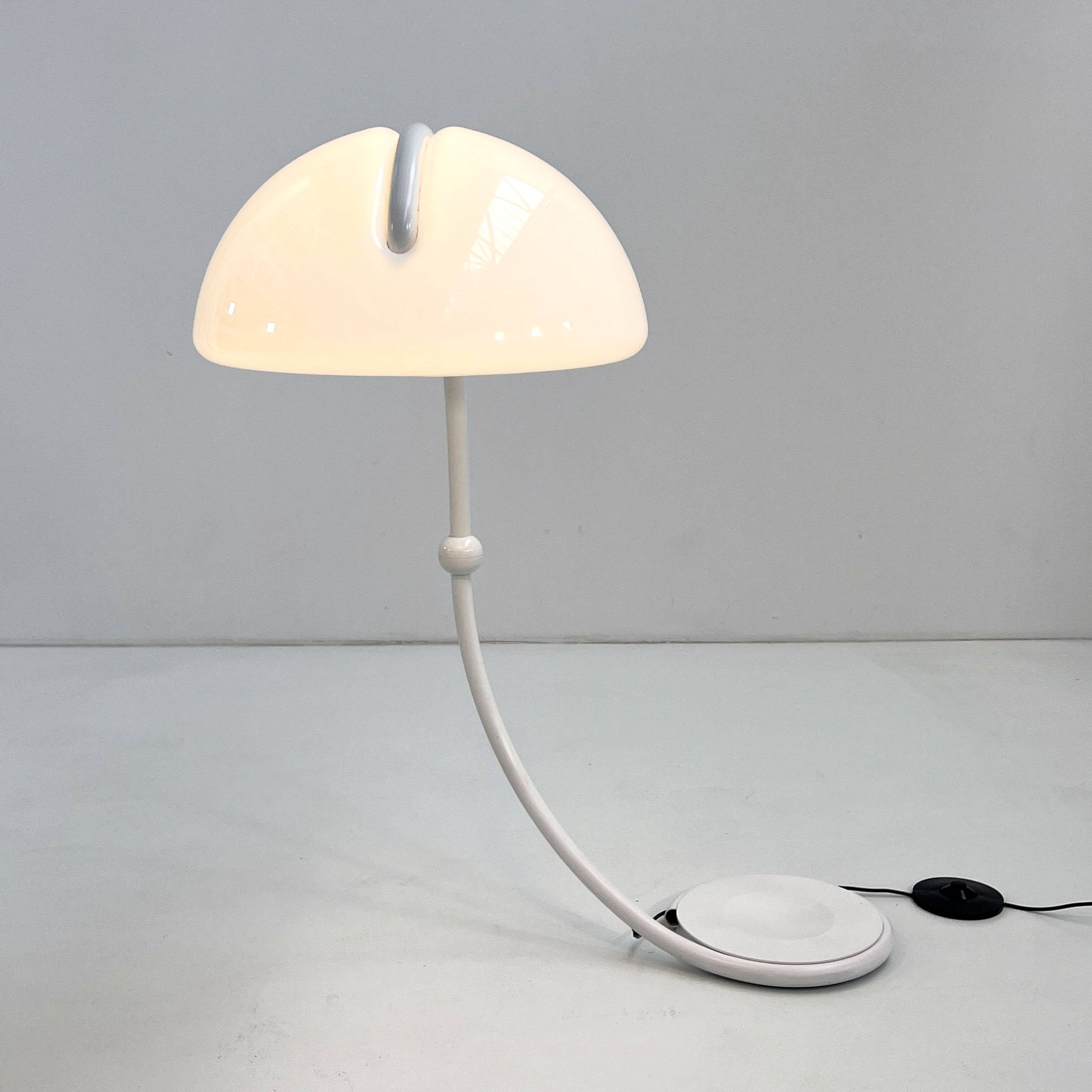 Serpente Floor Lamp White by Elio Martinelli for Martinelli Luce, 1970