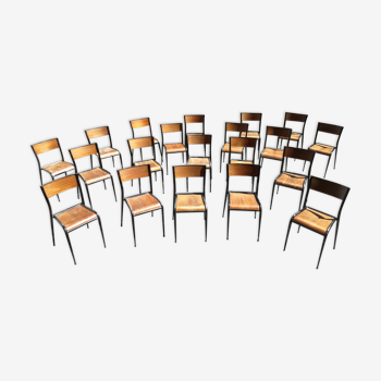 Lot de 20 chaises école pieds fuseau