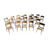 Lot de 20 chaises école pieds fuseau