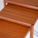 Nest of Tables in Teak, Denmark, 1960s, Set of 3