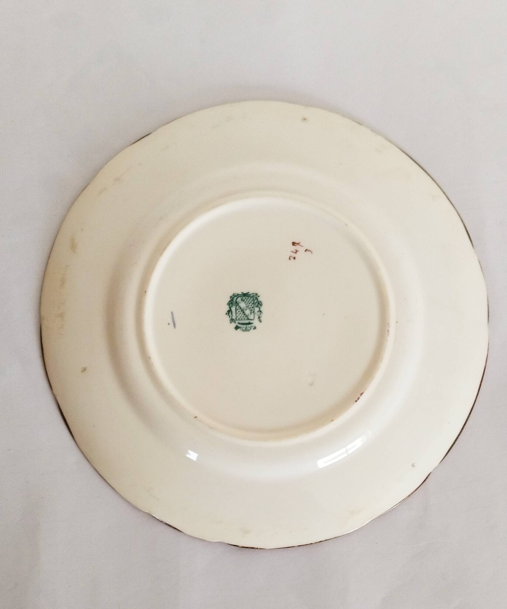 Porcelain dessert plate, Minton Decor 247, blue, Sarreguemines