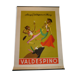 Affiche années 50 Cognac Valdespino,