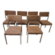 Set of 6 vintage black metal chairs from the 1970s