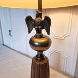 Imposing 1950s German table lamp with a milk figure