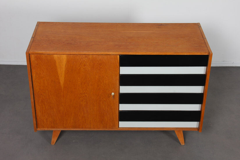 Vintage oak chest of drawers by Jiri Jiroutek, model U458, 1960s