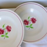 4 K and G Luneville soup plates, Rose Mai model 2106201