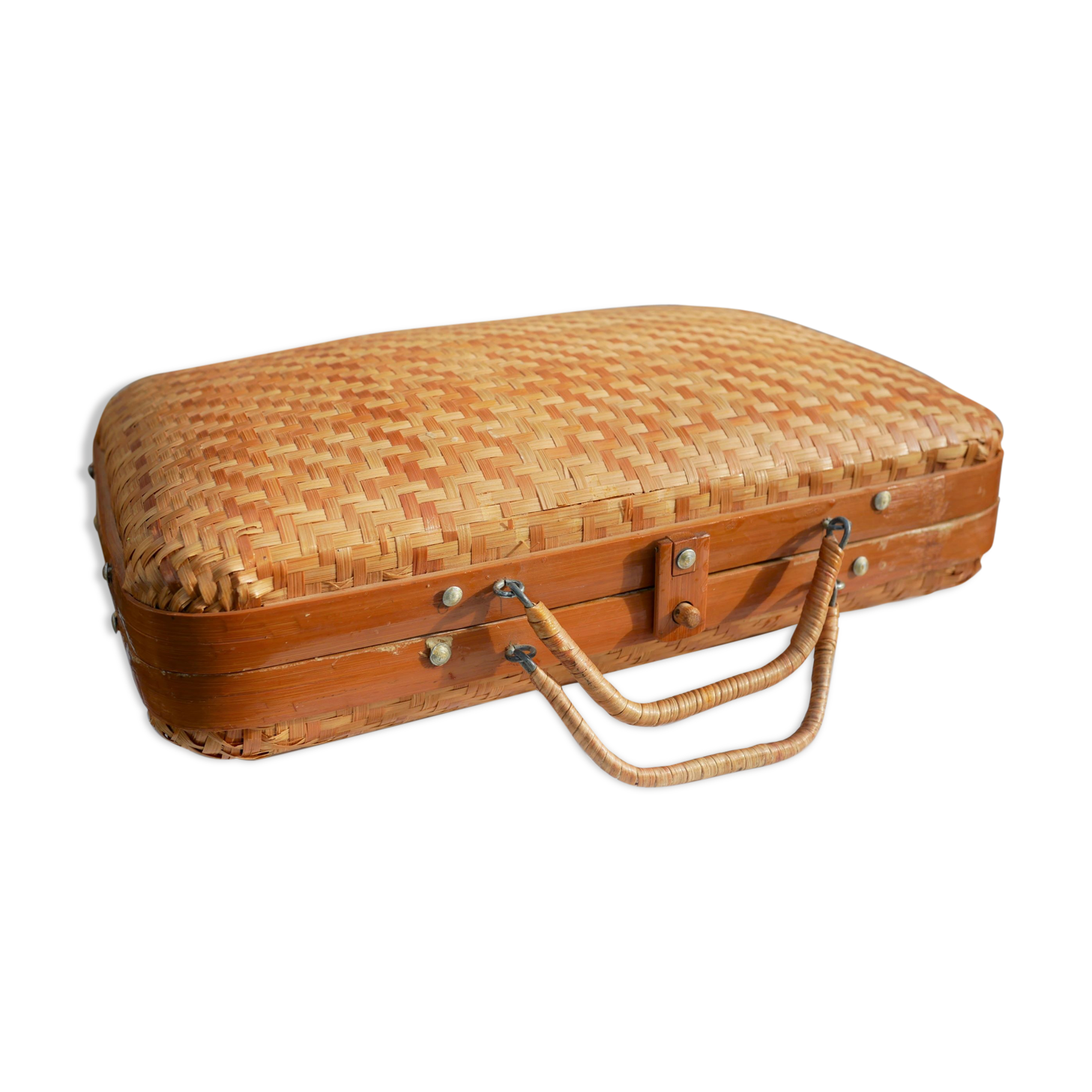 Suitcase vintage wicker