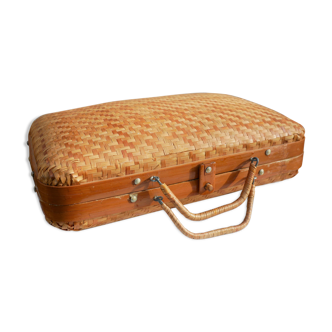 Suitcase vintage wicker