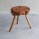 Table d'appoint en bois d'orme français vintage