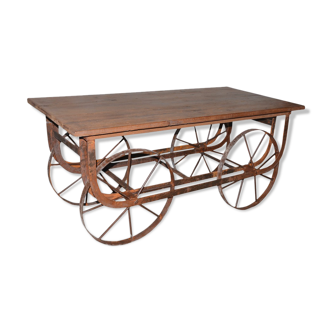 Old teak stall coffee table