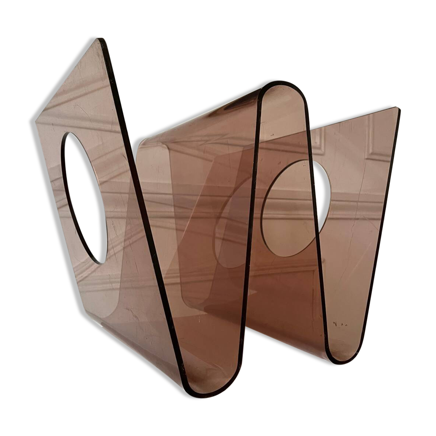 Plexiglas magazine rack by Michel Dumas for Rochebobois