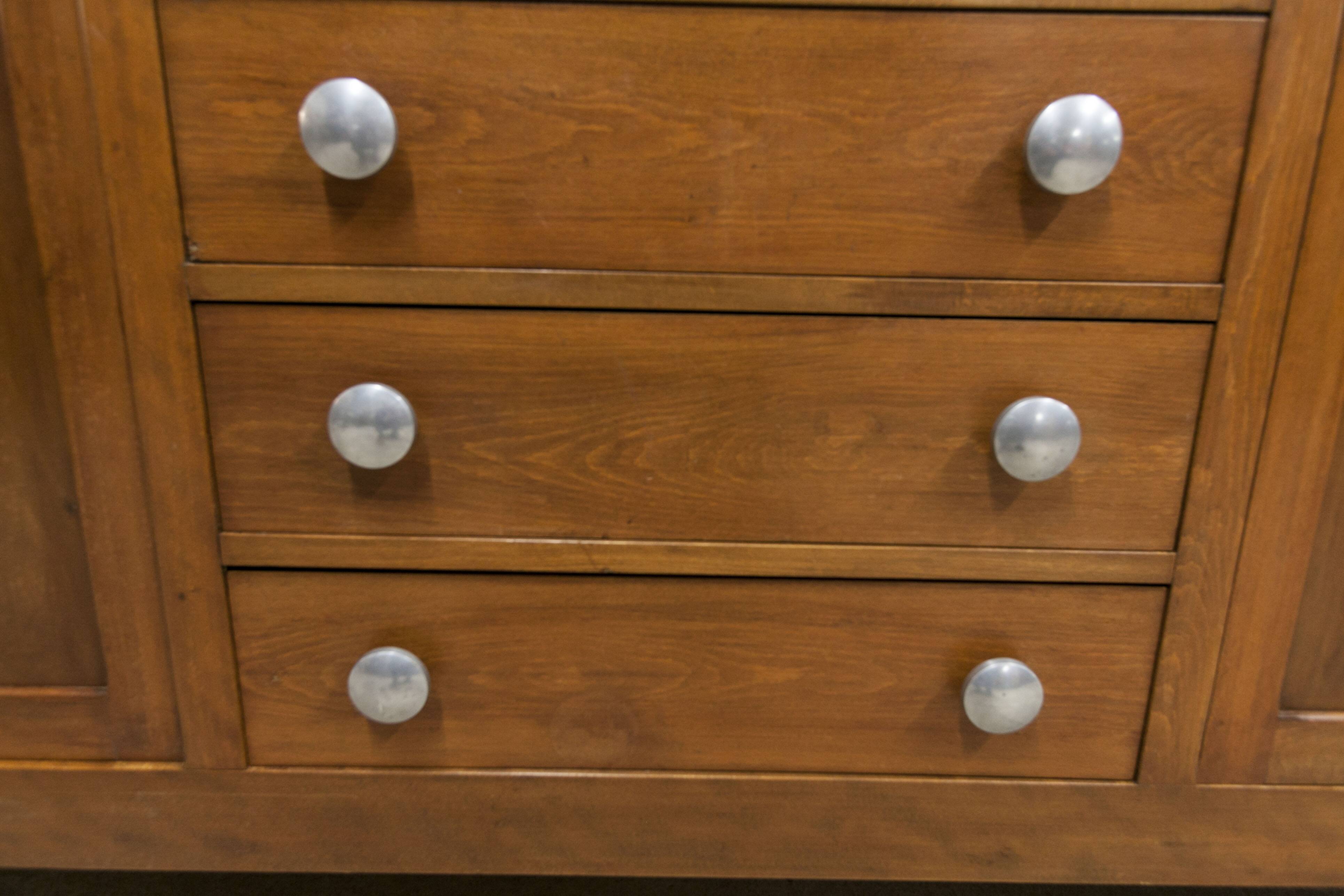 Mid-century armoire with large mirror, wardrobe and chest of drawers