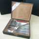 Box of 12 teaspoons in silver metal Art Deco style