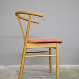 Set of 11 modern curved wood oak chairs