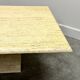 Large Vintage Brute Travertine Square Coffee Table, France 1970s.