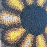 Grande tapisserie rétro à fleurs