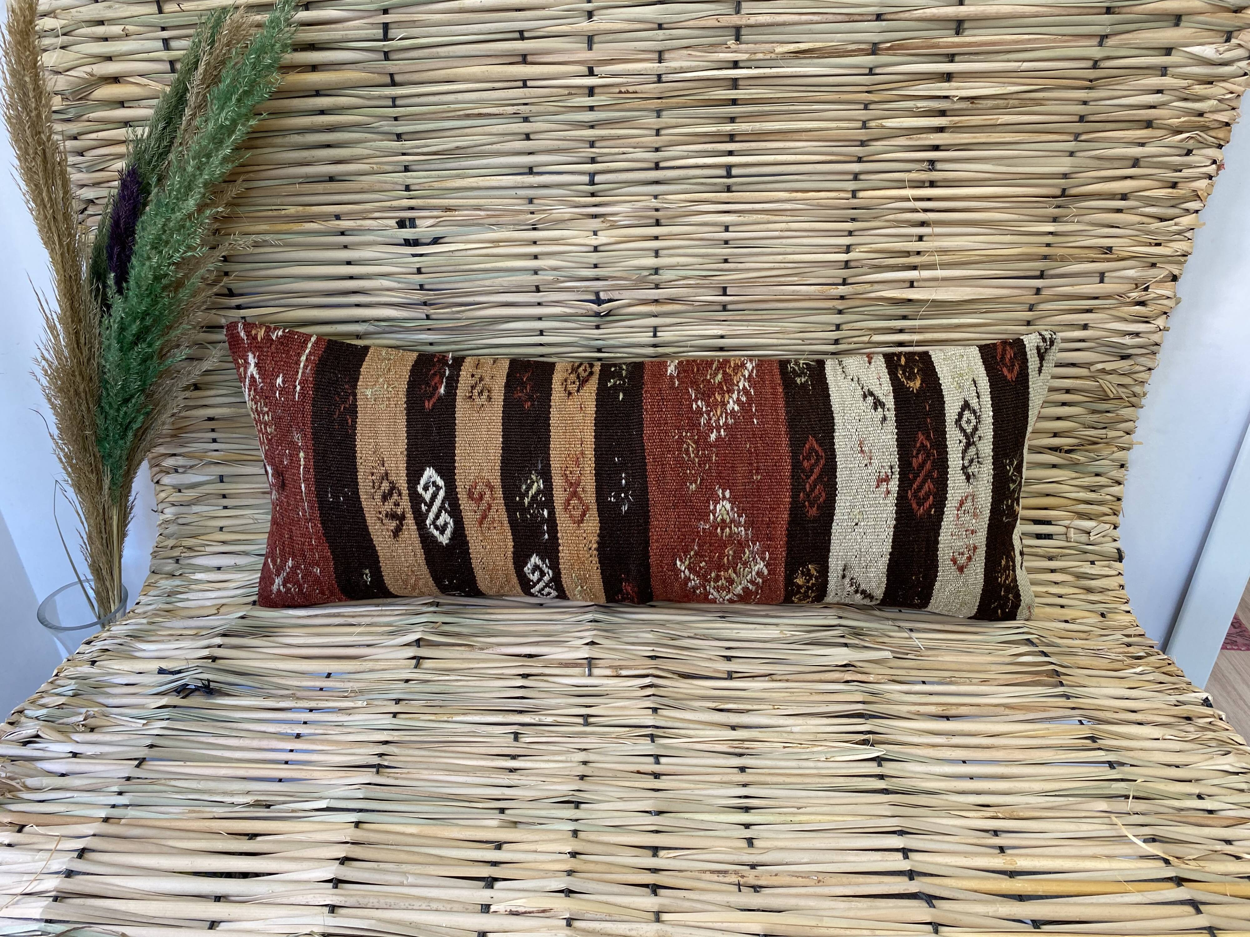 red lumbar throw pillow