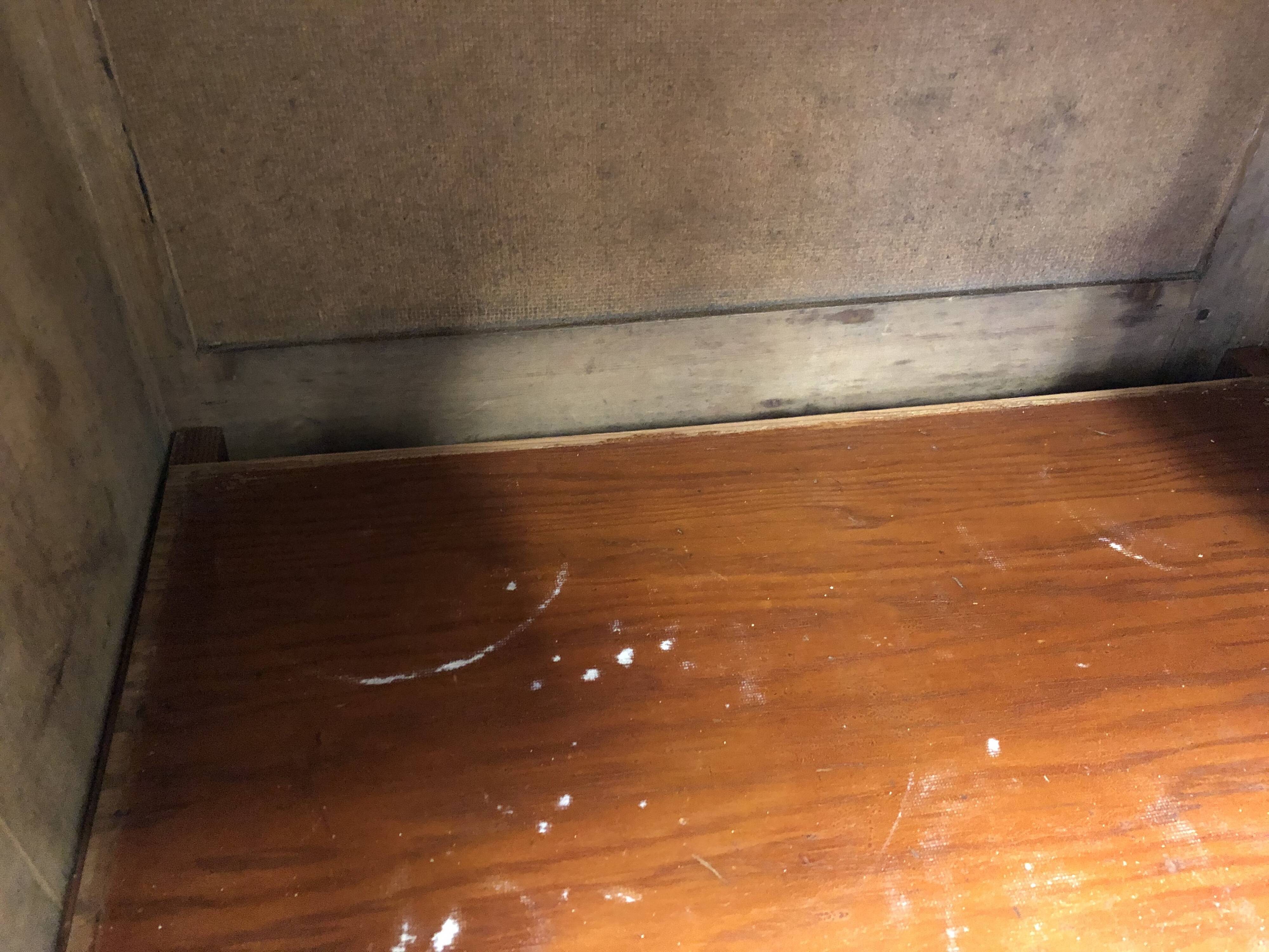 Low green patinated furniture