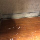 Low green patinated furniture