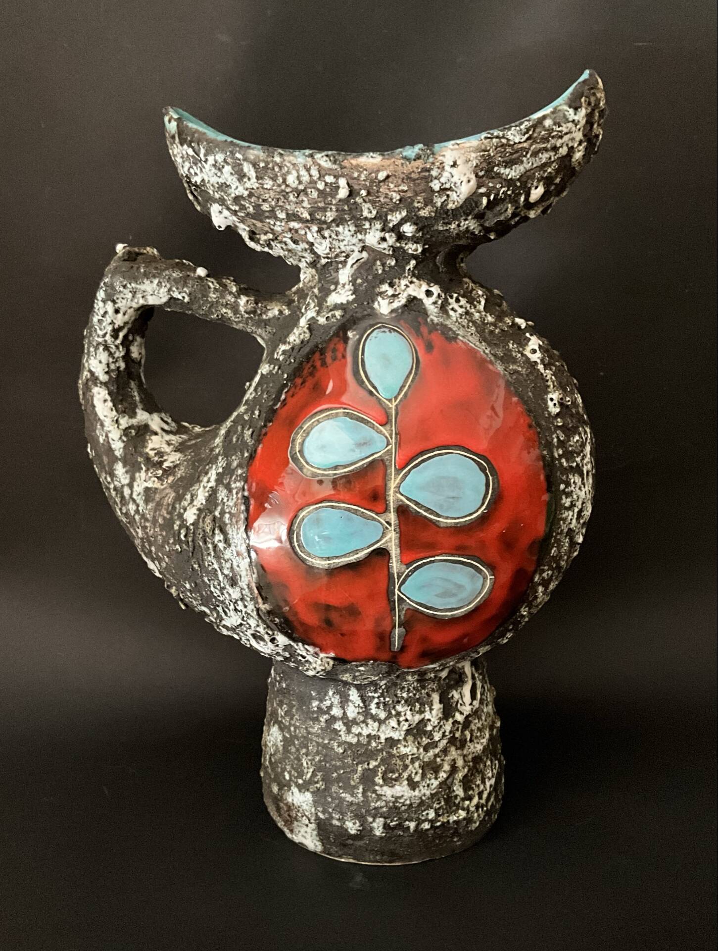 Large PUGI jug in brutalist ceramic signed – Vallauris / Monaco