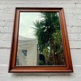 Wall mirror rectangular marquetry wood frame