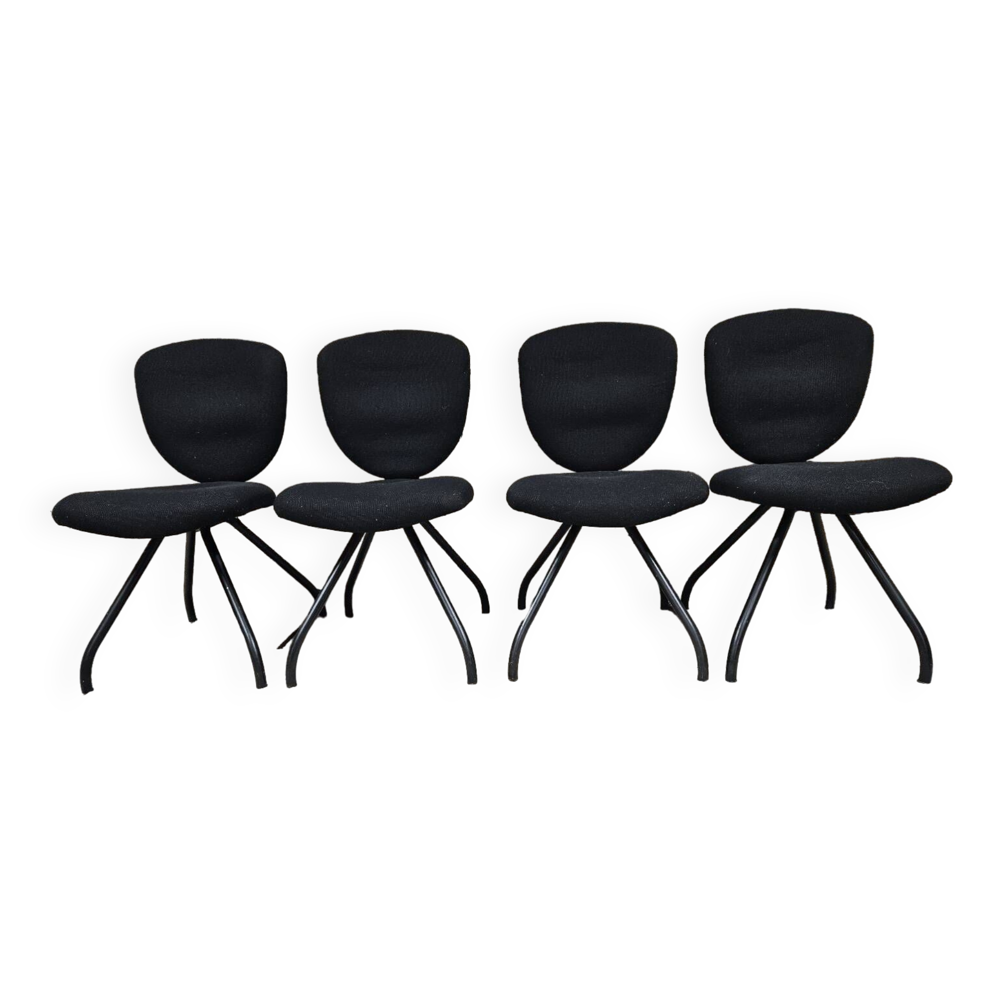 Set of 4 vintage design ergonomic chairs