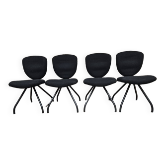 Set of 4 vintage design ergonomic chairs