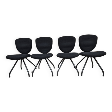 Lot 4 chaises ergonomiques design vintage