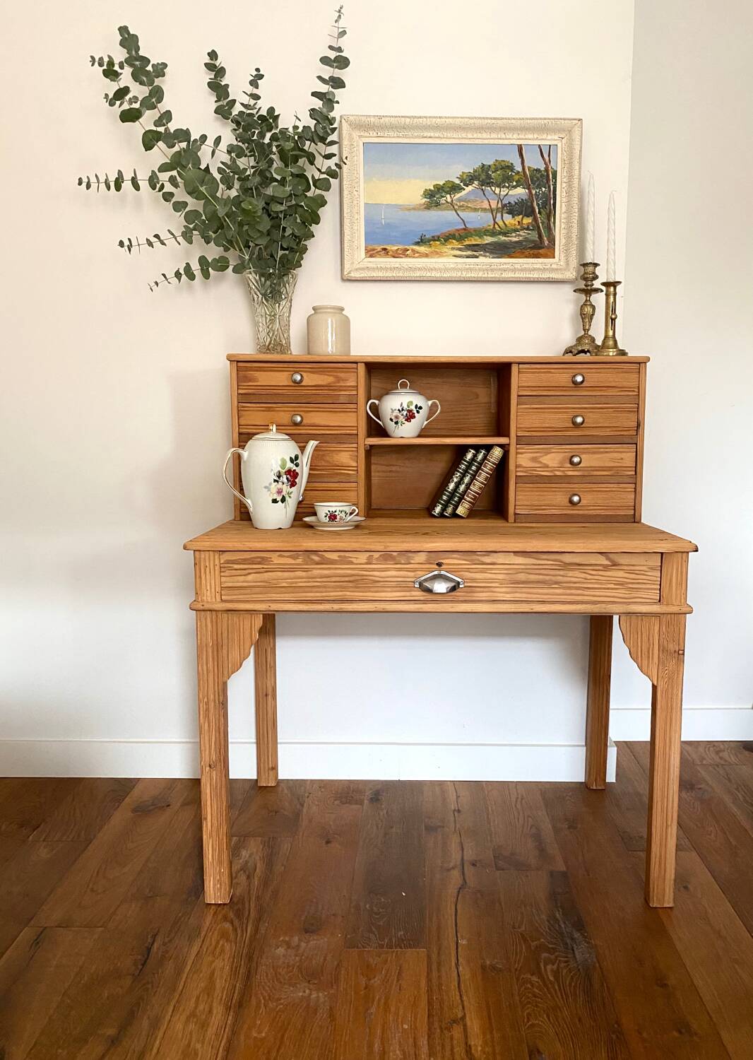 Magnificent Art Deco style secretary desk in old wood