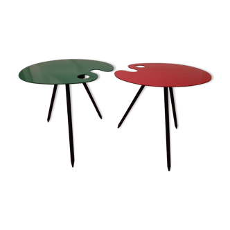 Set of 2 pallet tables by Lucien De Roeck