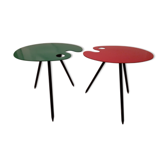 Lot de 2 tables palette de Lucien De Roeck