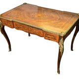 Louis XV style flat desk in marquetry - 20th century work
