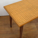 Mid-century grid coffee table, in wood & marquetry