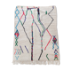 Moroccan Berber carpet azilal ecru with colorful patterns 232x162cm